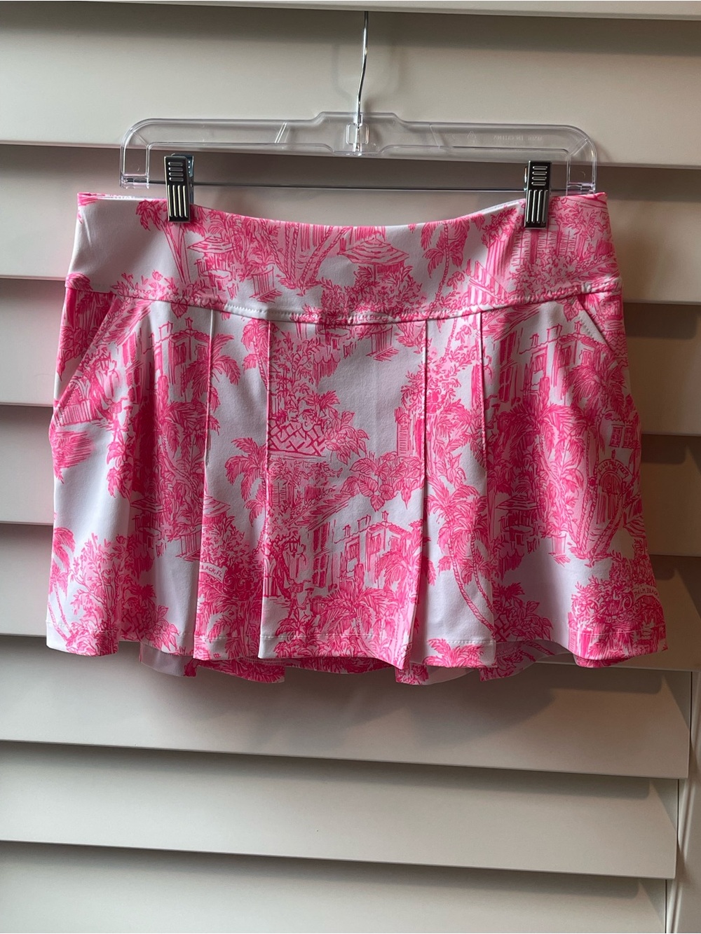 Lilly Pulitzer Anniversary Pink Toile Pleated Skort Luxletic size 8